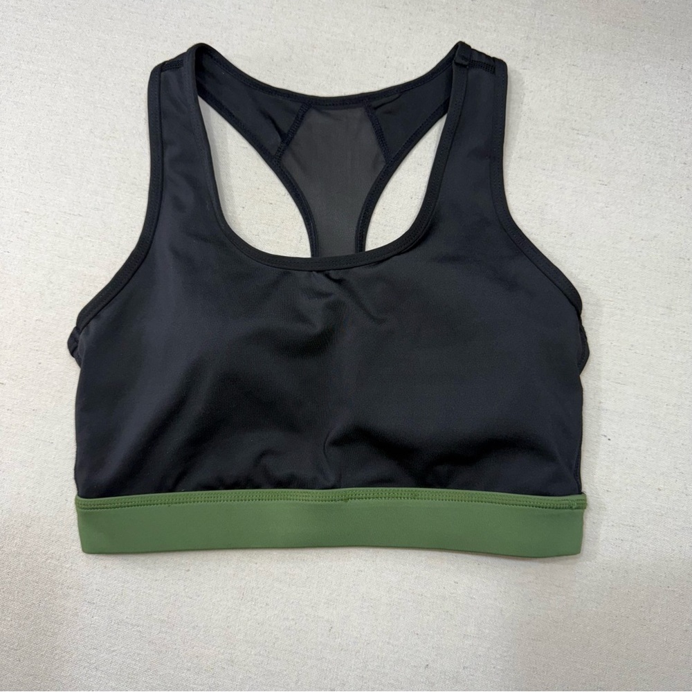 🤠3/$20 LulaRoe Rise Invincible Black & Olive Sports Bra Racerback Removable Pads